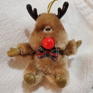Vintage Christmas Rudolph Reindeer Figure Ornament 3"